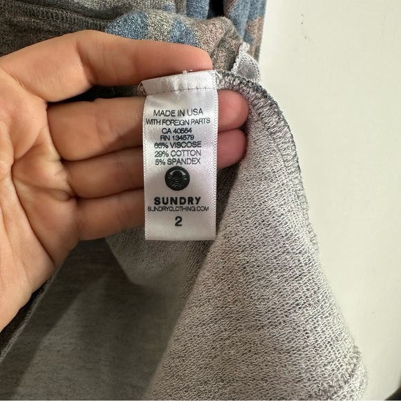 Sundry Heathered Blue Pink Gray Camoflage Lightweight Hoodie Sweatshirt - Picture 6 of 8